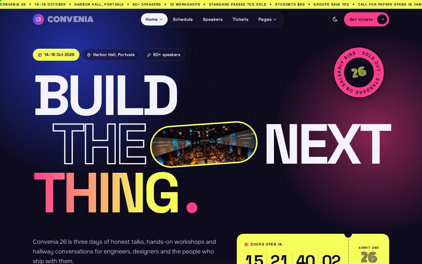 Convenia home page preview
